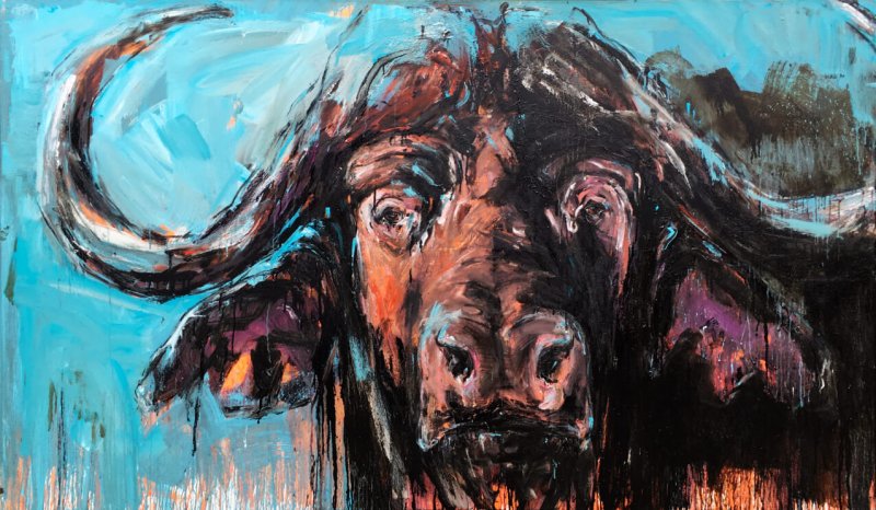 Ralf Koenemann painting Büffel 12