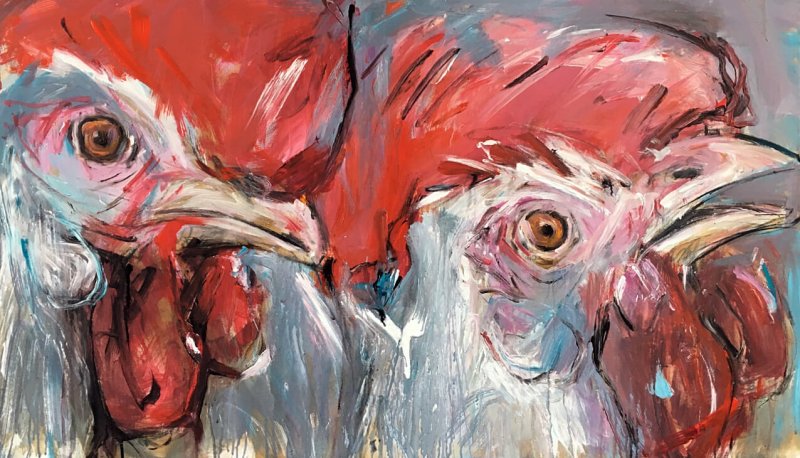Ralf Koenemann painting hühner