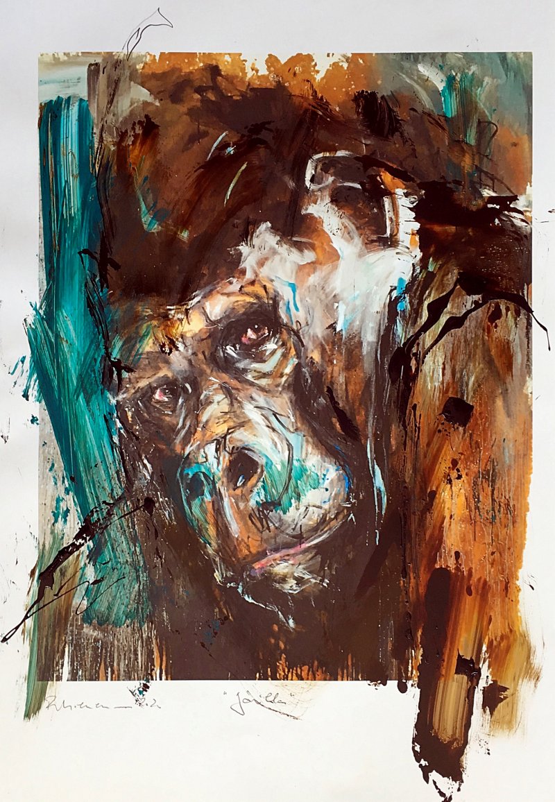Ralf Koenemann painting Gorilla Übermalung