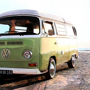 Andreas Maul - VW-Bulli in Vejers am Strand
