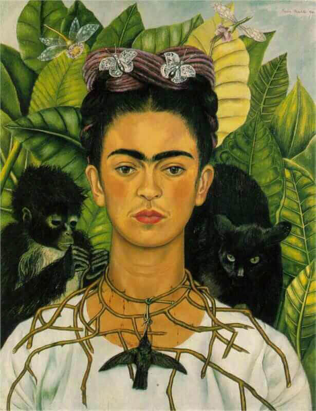 Frida Kahlo Selbstbildnis mit Dornenhalsband